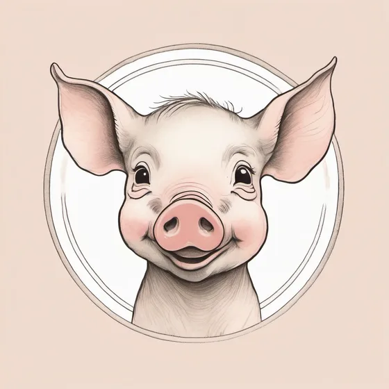 Pencil sketch of a pig